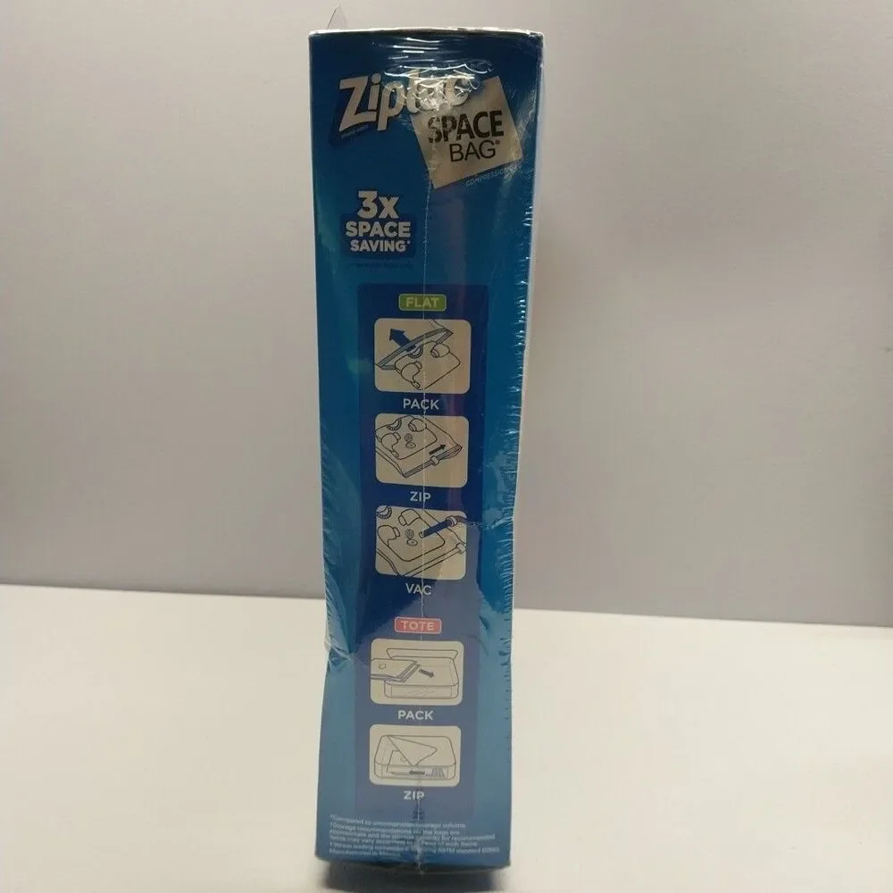 Ziploc Space Bag Clothing Storage Tote Jumbo Vacuum Compression Bags 5 Pc Sealed